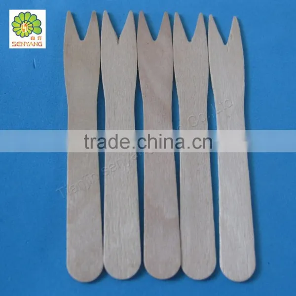 disposable birch wood fruit fork