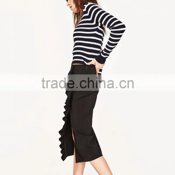High-waisted Pencil Skirt With Ruffles Details Women Sexy Pencil Skirt Custom Wholesale Online Shopping photo-6