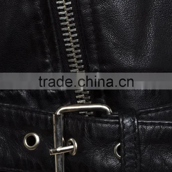 Cropped Leather Jacket for Women's photo-4