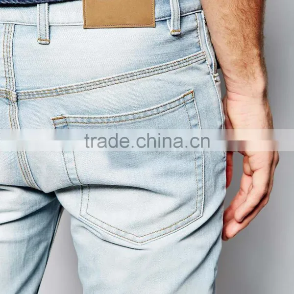 Great Quality Blank Ice Blue Jeans Wholesale From HOYUGO photo-3