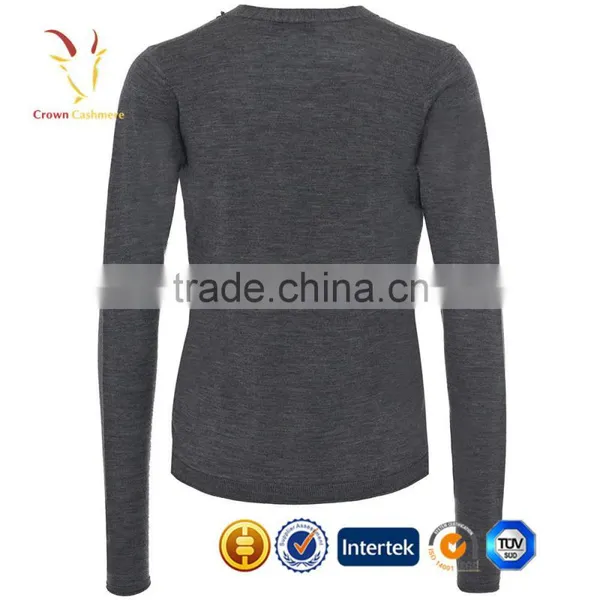 Women Knitted Grey Cashmere Cardigan Sweater photo-3
