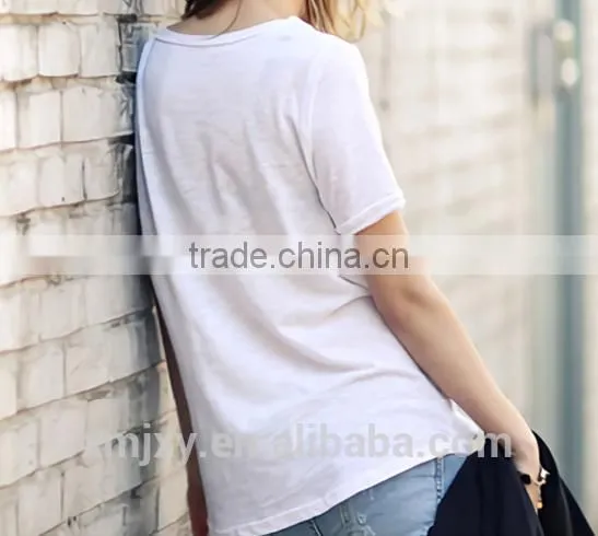 Wholesales T-shirt O-neck Simple Design for Girls photo-3