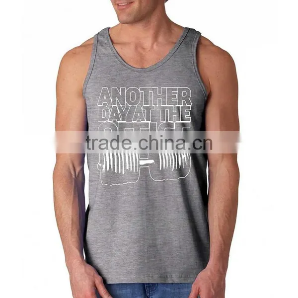 100% Cotton Custom Design Wholesale Stringer Mens Tank Top With Printing photo-4