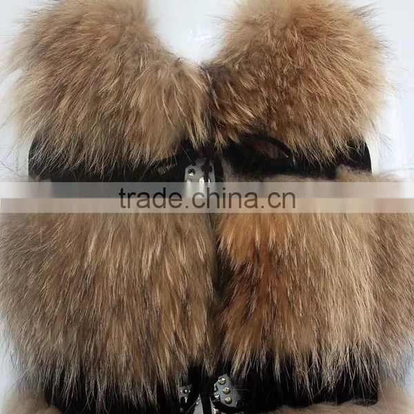Myfur Luxury Genuine Raccoon Fur Vest Waistcoat Customized Color Women Fur Garment photo-4
