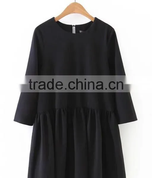Runwaylover EY2367B 2017 Ladies Nine Point Sleeve Pure Color Blouse photo-3