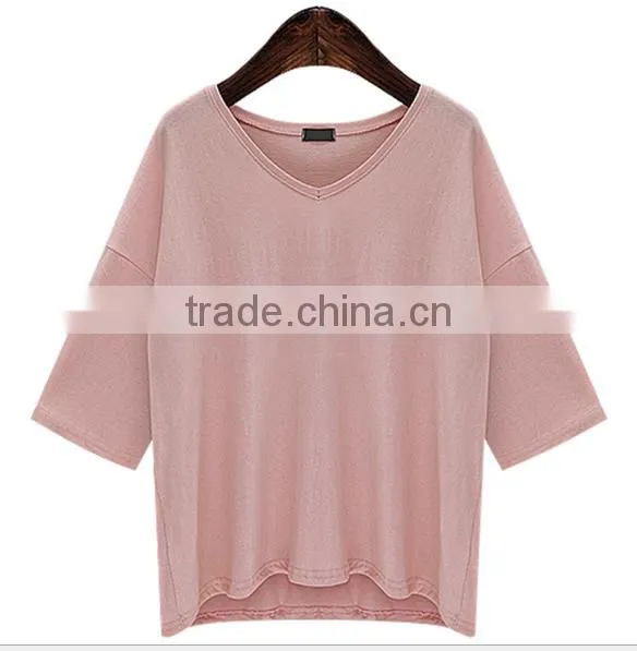 Female Pure Color T-shirt Sleeves Shirt of Cultivate One's Morality Contracted Big Yards Render Unlined Upper Garment Inside Tak photo-5