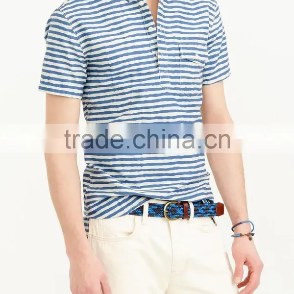 2015 SHORT-SLEEVE COTTON SHIRT Stripe Men Shirts 100% Cotton Short Sleeve OEM Service photo-2