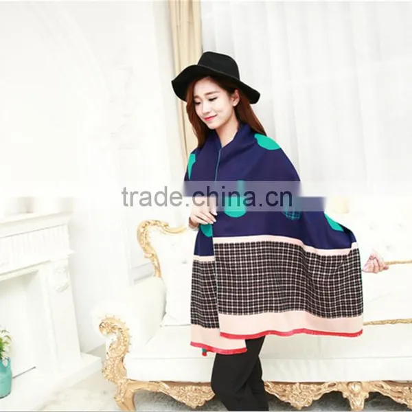 Classic Jacquard Cashmere Dot Houndstooth Long Thick Winter Scarf Shawl photo-3