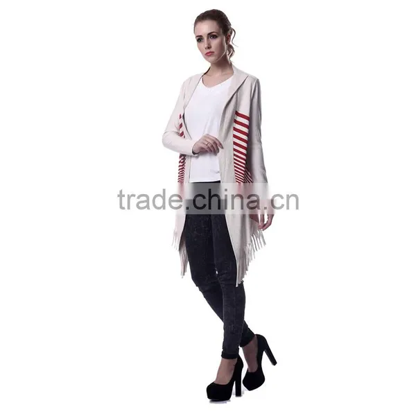 Vintage Ladies Tassels Loose Cardigans Tassel Coat Women Clothing photo-2