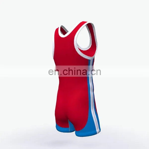 Wholesale Cheap Blank Youth Practice Wrestling Singlets Custom photo-2