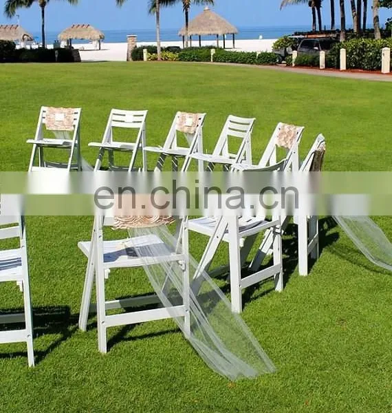Newest Fancy Outdoor Wedding Rosette Coral Chair Sashes photo-2