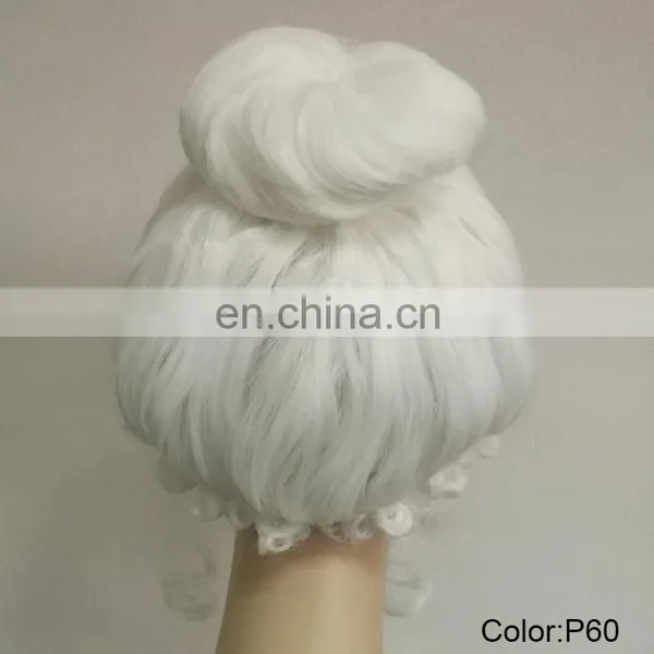 Romantic Baroque Renaissance White Synthetic Party Wigs P-W210 photo-6