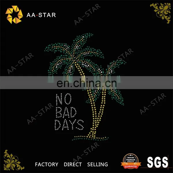 NO BAD DAYS Under the Coconut Trees Hot Fix Rhinestones in Bulk