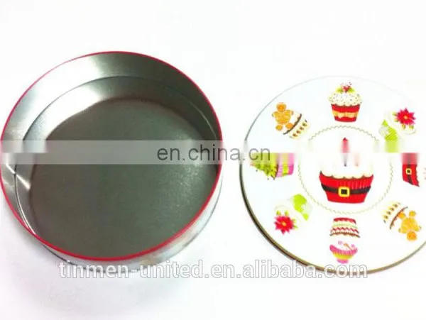 Middle Round Christmas Cake Tin Box photo-3