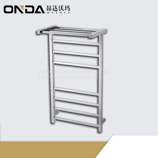 2019 Square Bar Heated Towel Rack With Shelf for Bathroom