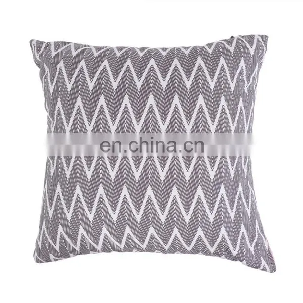 100% Cotton Geometric Wave Pink Home Indoor Decorative Square Throw Pillow Covers for Sofa Bedroom photo-3