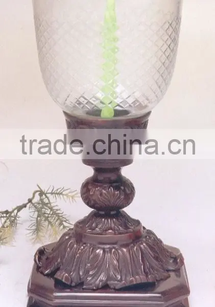 Antique Metal Candle Hurricane Lamp For Home Decor photo-4