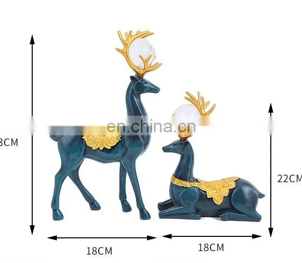 European Creativity in the New Year the New Year Fortune Deer Household Living Room Modern Study Resin Ornaments Art Crafts photo-5