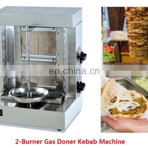 Stainless Steel Table Top LPG Gas Shawarma Grill Machine With Two Burners photo-2