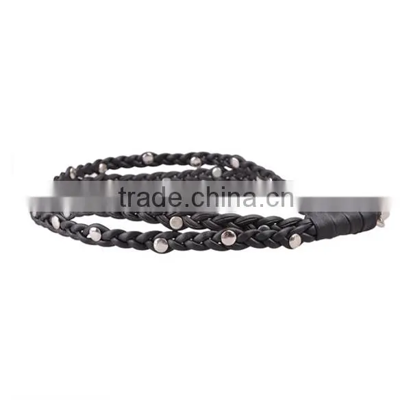 Hot Sale Leather Key Chain Customized Braided Leather Rivets Key Chain,neck Hanging Leather Key Chain,key Rope photo-3