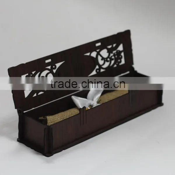 2016 Hot Sale Creative Ideal Laser Cut Wooden Box Vintage Wedding Invitation photo-3