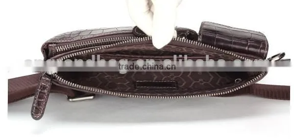 Good Quality Sport Crocodile Pattern Cow Leather Chest Pack Fashion New Style Waist Bag Leisure Single Shoulder Bag for Men photo-6