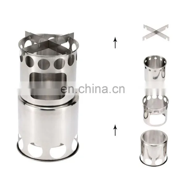 Camping Outdoor Cookware Portable Mini Furnace Factory Direct Stainless Steel Outdoor Fire Stove photo-4