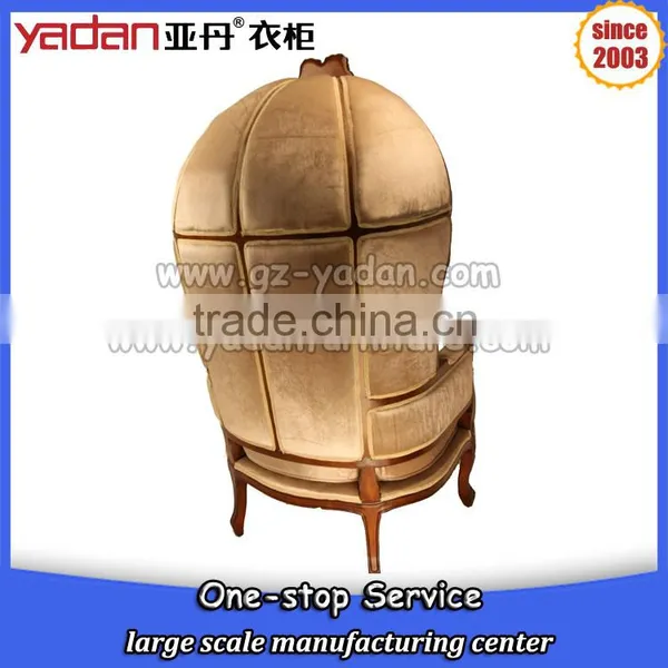 Classic Style Vintage French Egg Shaped Wooden Frame Chair With Lint Fabric Linen Quality Choice photo-6