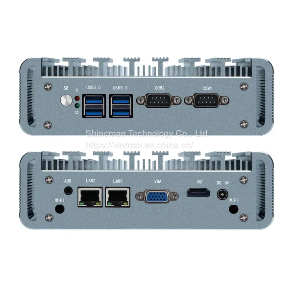 Embedded Fanless Alloy Industrial Mini Computer Intel Dual CPU Core I5-6200U 4K Display DDR4 4*USB 3.0 2*COM for Industrial Automation Stable Control photo-2
