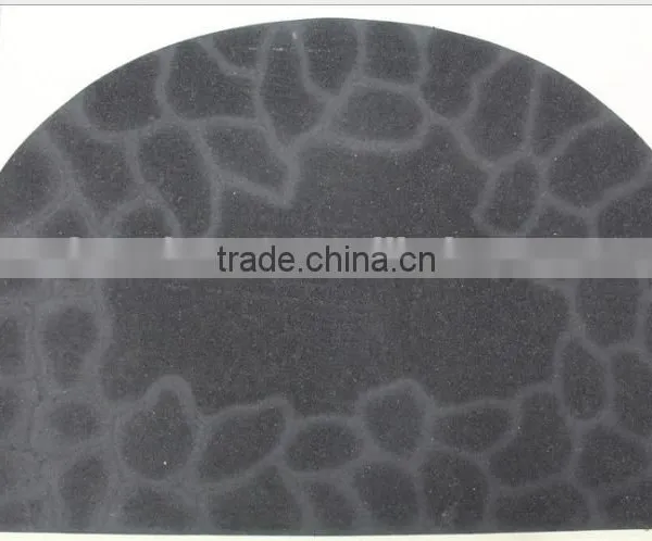 Non Slip Back Recycle Rubber Half Moon Flocked Surface Door Mat photo-3