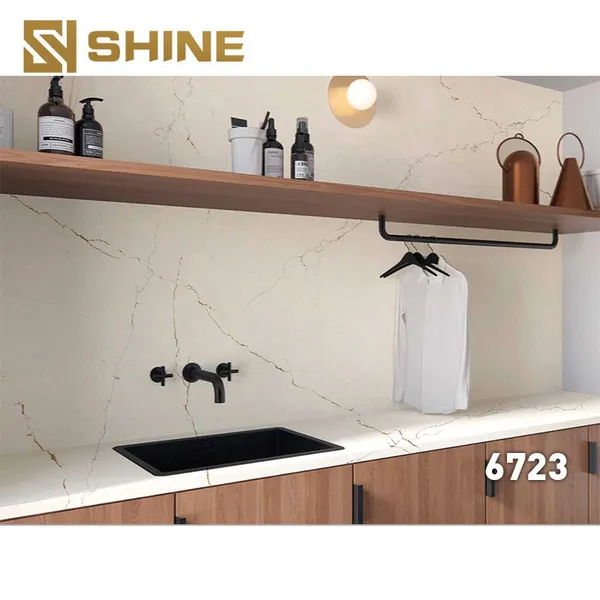Latest Marble Artificial Quartz Stone Calacatta White Quartz Slab Widely Used photo-2