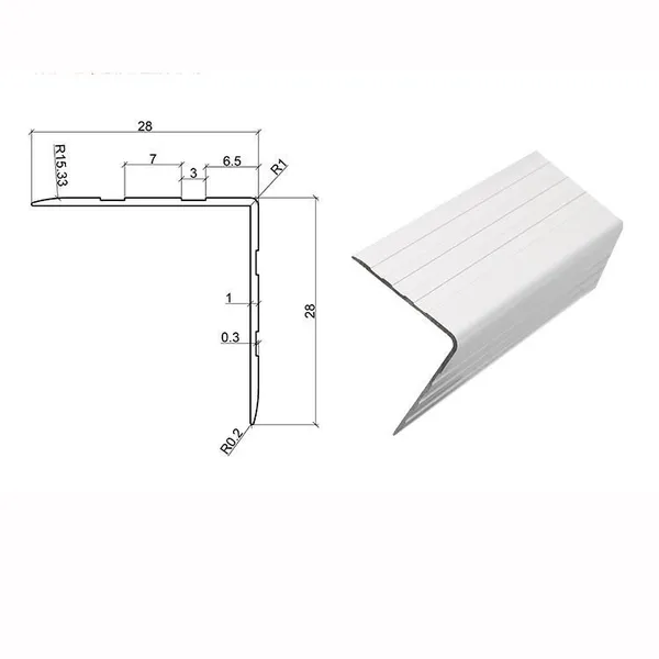Aluminum Alloy L-Shaped Edging Strip Bumper Strip 7-Shaped Corner Guard Decorative Trim 90-Degree Corner Profile for Wooden