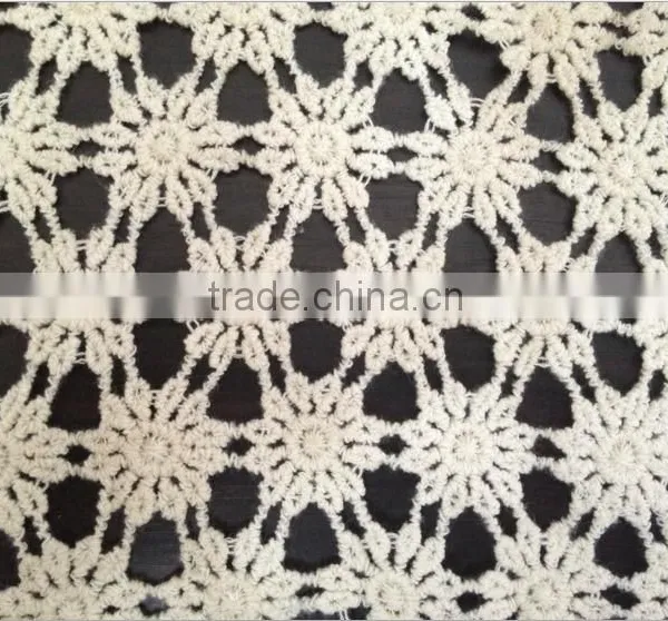 2016 Whole Sale Cotton Lace Fabric With Flower Design for Garment Accessory photo-2