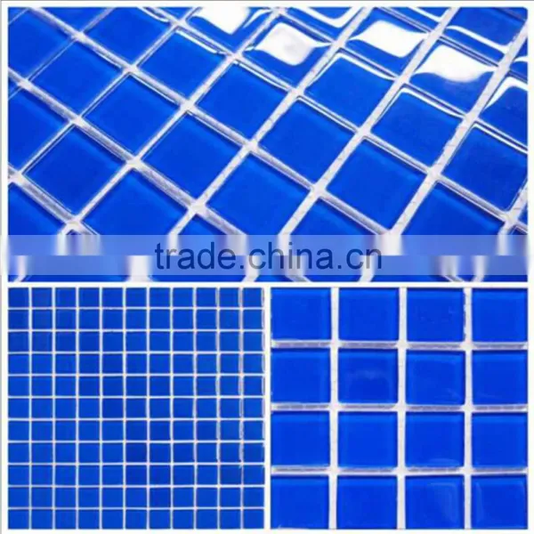 300x300x4mm Swimming Pool Crystal Glass Mosaic Tiles for Sale photo-2