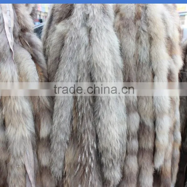 Pure Handmade Luxury Natural Raccoon Fur Collar Trim Diy Real Fur