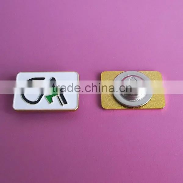 CA Retangle Metal Simple Lapel Pin Design With Magnet