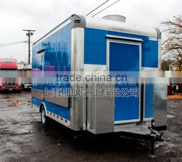 Blue Uniaxial Food Truck for Sale Mobile Food Truck for Sale Mobile Food Trailer photo-2