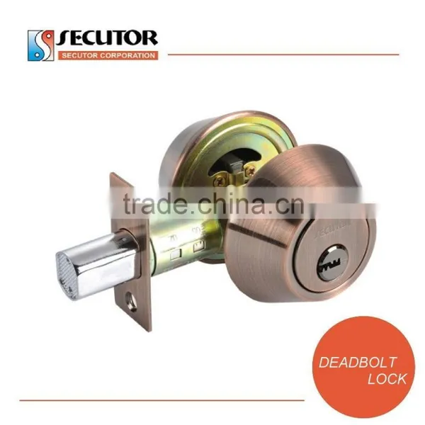 Full Brass Key Deadbolt Lock for Door Bedroom photo-2