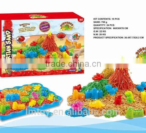750g 3D City Traffic Space Martian Sand for Sale Including 15 Sand Mold Toys