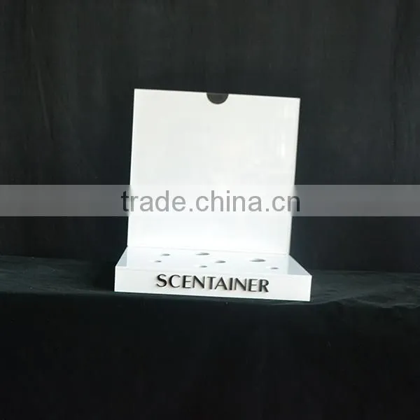 White Color Acrylic Cosmetic Displays, Make up Display Stand With Light photo-3