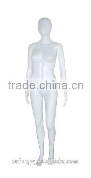 White Color With Egg Head Adjustable Plastic Female Mannequins for Clothing Window Display photo-4