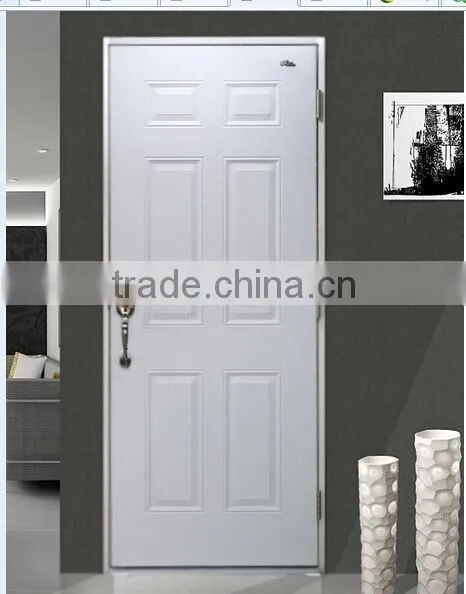China Wholesale 6 Panel Used Steel Door Wooden Edge Doors for Sale