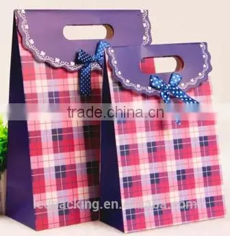Beautiful Plaid Paper Gift Bags,customized Present Bags photo-2