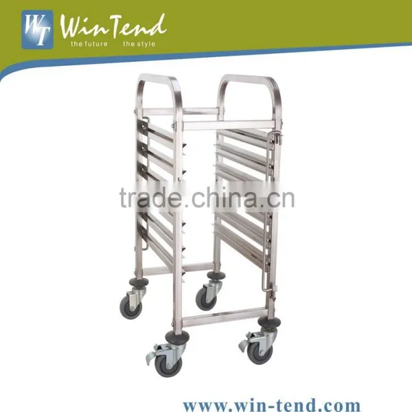 Commercial Kitchen 15 Tiers Metal Wire Basket Carts With 4 Wheels,Bread Basket Trolley for Sale photo-2