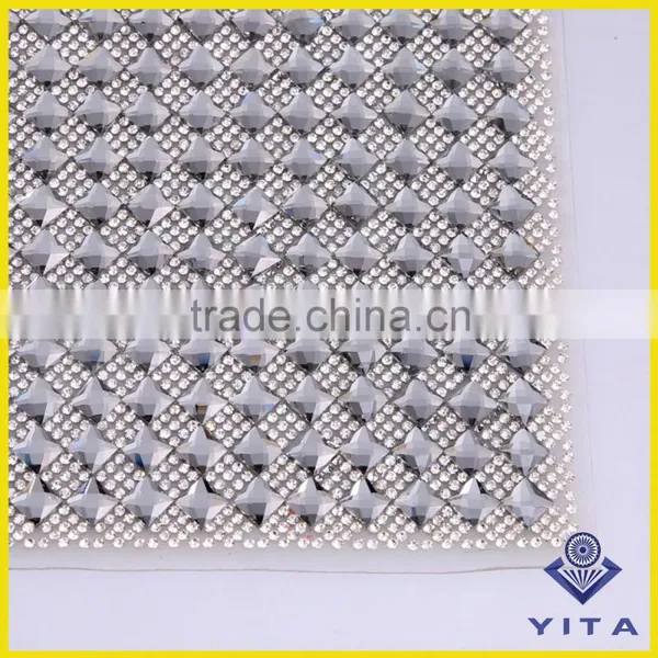 Fashion 24cm*40cm Hot Fix Crystal Rhinestone Mesh Sheet for Ladies Shoes photo-5