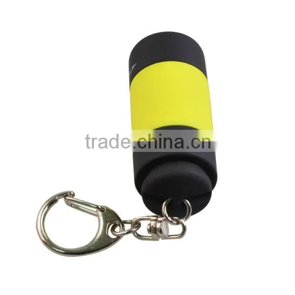 High Tech USB Rechargeable Mini LED Torch Keychain Light With Rotational Switch + PVC Body Quality Choice photo-5
