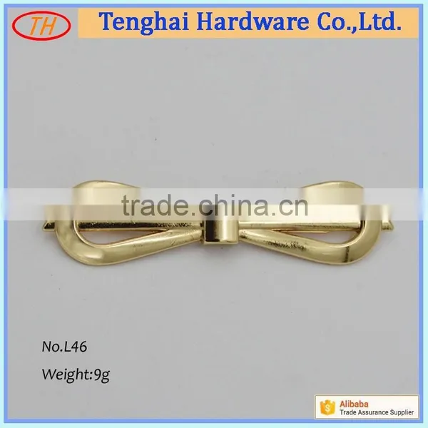 Tenghai Gold Metal Logo Metal Tag for Bag Accessories,bowknot Accessory
