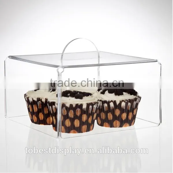 Elegant Clear Acrylic Food Cover,acrylic Cover,acrylic Square Cover Shenzhen Factory With Handle