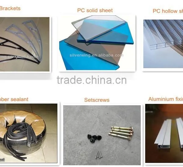 Hot Sale Elegant Shade DIY Polycarbonate Durable Canopy for Door or Window photo-2