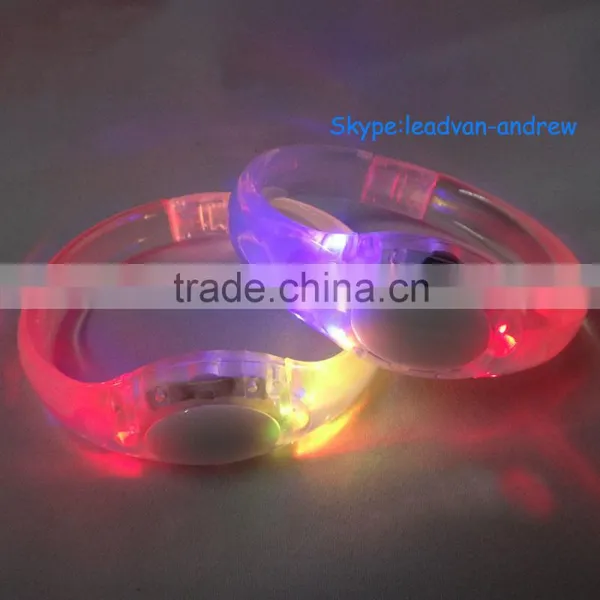 Custom Fashion Gift Sound Voice Activated Flashing LED Light Bracelets photo-2